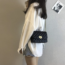 La mode leather high-end small bag female 2020 new western style one-shoulder messenger bag chic lingge chain bag