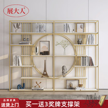 Office bookshelves Shelves Shelves Landing Light Extravagant Metal Display Shelf Multilayer Mesh Red Partition Shelf Iron Art