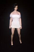 Spot 1 12 female soldiers one-shouldered sweater dress suitable for tbl 1:12 rubber-coated plain body