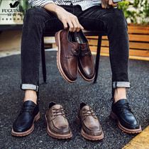 Tide brand mens shoes 2020 new spring and autumn leisure Korean trend business leather shoes leather British breathable small leather shoes
