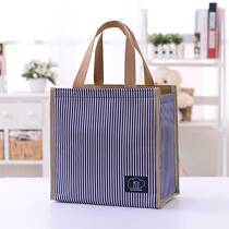 Heat-insulation bag aluminum foil thicker large capacity lunch bag Japanese stripes when packing box handbag bag