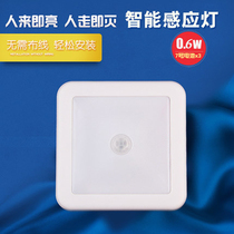 Human body induction led night light cabinet corridor balcony bathroom automatic battery wall lamp square charging light