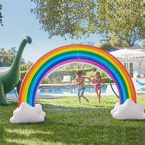 Inflatable water spray rainbow cloud PVC inflatable rainbow bridge toy grass spray water pvc inflatable childrens play toy door