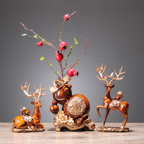 Chinese deer ornaments vase porch home decorations wine cabinet living room TV cabinet desk creative wedding gift