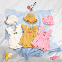 Baby shirt summer baby Princess ha clothes summer dress conjoined clothes newborn thin gauze thin one year old