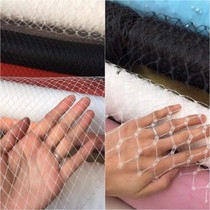 Imported diamond-shaped large hole veil veil topper Bridal headdress Hair accessories DIY lace mesh gauze material