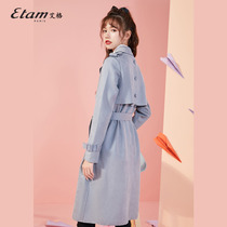Etam 2023 Spring New Deer Velvet Womans long - range coat of small - sized coat