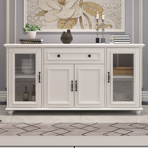 American solid wood dining side cabinet Modern simple one-piece entrance cabinet White wall kitchen wine cabinet Small apartment locker