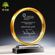 Metal crystal trophy custom creative trophy medal custom gold silver and copper anniversary celebration award souvenir production