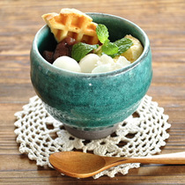 Kooigawa Machiya Japanese-made underglaze Turkish blue handmade retro style dessert cup ice cream bowl