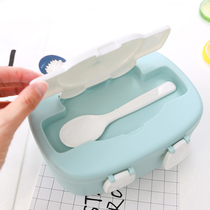  Cartoon childrens Korean lunch box Cute grid lunch box with lid Primary school student fresh-keeping mini portable fruit box