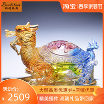 Banderras Glazed Dragon Turtle Swing Piece Home Hospitality Desktop Chinese Crafts Creative Gifts Seniors Birthday Gifts