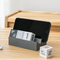 Miscellaneous Ah 2022 flip Cube small desk calendar desktop calendar ornaments office pen plug Perpetual Calendar mobile phone holder