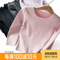 (Broken code clearance) girls traceless thermal underwear base shirt velvet fever autumn clothes baby winter cotton sweater