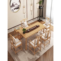 High-end custom new Chinese wood tea table and chair combination tea table table Simple modern Kung fu Zen tea table solid wood