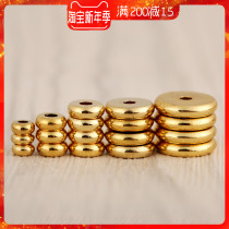 Partition gold-plated brass beaded handstring beads semi-finished diy material accessories accessories round bead gasket gold spacer