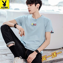 Flower Playboy 2022 men short sleeve T-shirt round collar pure cotton Compassionate White Blouse Trend Easy Half Sleeve