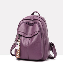 Boomer Genuine Leather Double Shoulder Bag Women 2022 New Korean Version Fashion Soft Leather Travel Bag Large Capacity 100 Hitch Lady Backpack