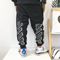 Tide 2021 Winter children boys and girls Children Children Baby of Plus velvet padded sweatpants