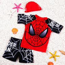 Childrens swimsuit Boys split in the big child Spiderman export durable sunscreen high elastic baby hot spring outfit