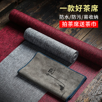 Tea mat linen Japanese Zen table flag waterproof tea mat fabric cotton linen tea table cloth tea mat tea flag set