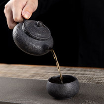 Anhua Moraine rock pure handmade tea pot tea set Household new Chinese style retro can raise health stone antique pot