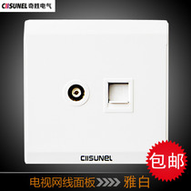 Qisheng TV computer socket switch network cable TV Network panel CCTV TV computer socket