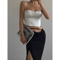 ACUP heavy industry texture acetic acid shell sling vest 2021 summer new European and American style sexy babiform