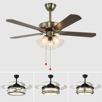 Fan light ceiling fan light Living room Restaurant bedroom New Chinese hanging lamp Home modern minimalist with electric fan chandelier