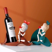 Creative modern red wine shelf ornaments Home living room Home wine cabinet decorations TV cabinet newlywed wedding gift