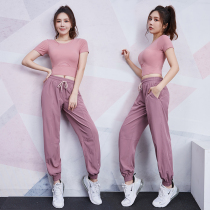 Yoga Suit Suit Woman Loose Slim Temperament Summer Fitness Professional Short Sleeve Running Sports Casual Net Red