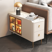 Willpower light lavish solid wood corner cabinet rock plate Nordic extremely minimalist living-room edge a few small family Mini tea table Leisure phone a few