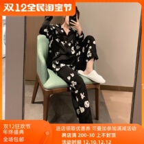 Japanese gp pajamas female sleeve printed Mickey Cartone Spring Family clothing ice wire tie-up teenage suit