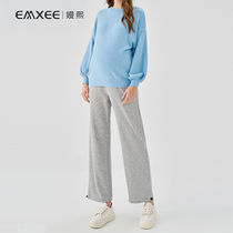 The Kidmans Pregnant Women Pants Autumn Winter Outwear Sports Pants Loose gush Enlargement Thickening Gestation Special Straight-tube Pants Woman