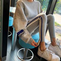  Lagirl Korea 21 spring new color matching design slim leggings sweater casual cover