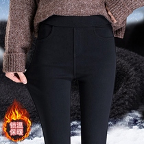 Non-magnetic iron pants female Electronics Factory No zipper plus velvet black work wear womens pants small feet autumn and winter leggings