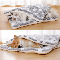 Pet thickened blanket flannel winter warm little dog nest mat quilt Teddy golden retriever cat supplies