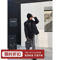 Small Candida Custom Black Fake two-piece Short Rhombus Cotton Suit Jacket Woman 2021 Winter New Design Sensation Strap Cotton Padded Jacket