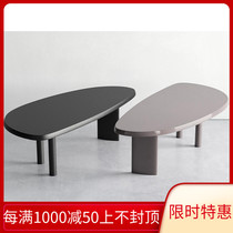 Nordic solid wood oval office computer desk simple desk design sense conference table long table table table negotiation table customization
