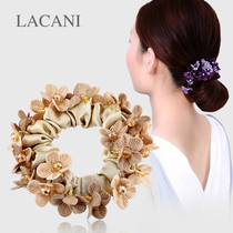 Floral headdress Hairband headdress headdress hem hair hair accessories Korea ponytail fabric temperament flower leather band hair rope