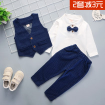 Little boy childrens suit vest three-piece set spring and autumn new Korean version of the child baby baby 1-2-3-4 years old