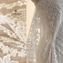 Palace style wedding dress sequins heavy industry embroidery lace m71 fabric fabric wedding dress tailing material