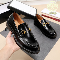 Casual leather shoes Mens Inn 100 lap 2021 new shoes Head layer Bull Leather Soft-bottom European station One foot pedal mens wave shoes