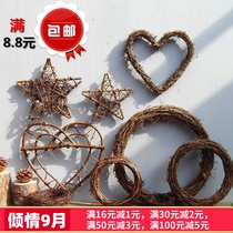 Sand Poria Cocos Rattan Ring Christmas Rattan diy Handmade Naked Ring Pine Tiny Craft Garden Vintage Decoration