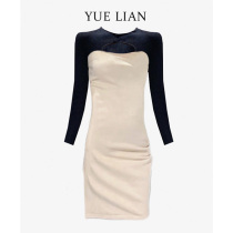 About Lotus light ripening wind color color color dress female careful machine temperament Joker high elasticity thin bag hip Long