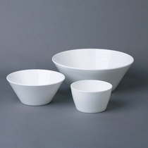 Pure white bone china bowl household rice bowl simple microwave oven tableware fruit bowl cold dish bowl soup bowl salad bowl