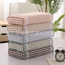  Pure cotton washed cotton plaid three-dimensional square adult children student buckwheat shell pillow Cervical spine pillow removable and washable