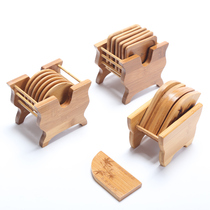 Mingfeng kung fu tea set tea ceremony zero with bamboo coaster long square tea cup cushion round bamboo coaster Group square coaster
