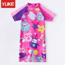 Childrens swimsuits girls small and middle children swimsuits 2021 New cute baby Princess sunscreen swimwear