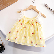 2022 New Products Summer Childrens Clothing Girl Harness Blouse Blouse Baby Lace Vest Little Girl Child Foreign Air Beat